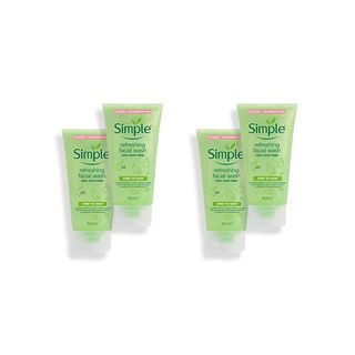 Sữa Rửa Mặt Simple Xanh Có Team Phụ Chính Hãng Cho Da Nhạy Cảm 150ml