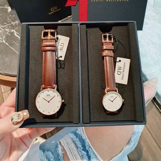 SET ĐỒNG HỒ CẶP DANIEL WELLlNGTON DÂY DA CAO CẤP