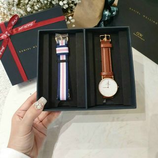 SET ĐỒNG HỒ DANIEL WELLlNGTON DA KÈM DÂY CAO CẤP