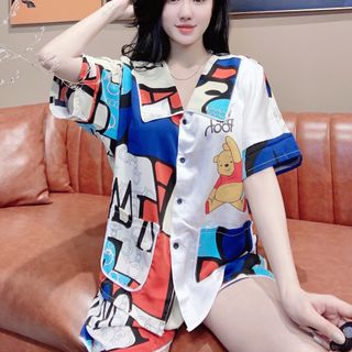 Đồ bộ nữ mặc nhà pijama Mango in cánh dơi gấu 3d