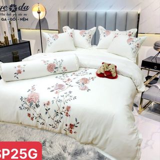 Bộ Chăn Ga Gối Lụa Tơ Tằm 7 Món Cao Cấp