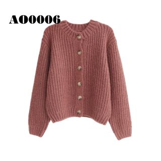 AO0006: cadigan len sợi to, thiết kế basic cổ điển, 2 màu xanh và cam đất, hàng freesize cho 40-55kg, dễ mặc dễ phối đồ, chất len mềm mịn