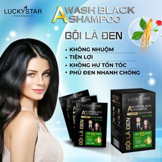 Gội Là Đen Thảo Dược Cao Cấp Lucky Star - Hộp/10 gói*25ml