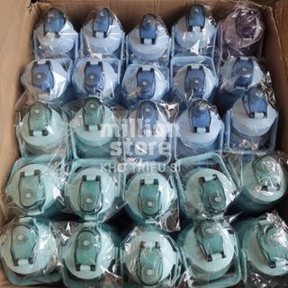 Bình nước 2 Lít dành cho người lười uống nước, vạch nhắc uống nước dễ thương, tích cực