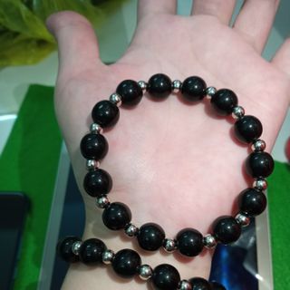 Vòng chuỗi đeo tay đá đen mix