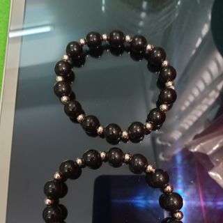 Vòng chuỗi đeo tay đá đen mix