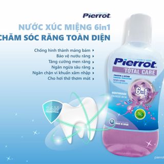 Nước súc miệng chăm sóc răng toàn diện Pierrot Tây Ban Nha 6 trong 1 500ml