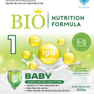 Sữa Bột BIO Nutrition Formula BABY Dành Cho Trẻ 0-12 Tháng Tuổi Hộp 900 gram
