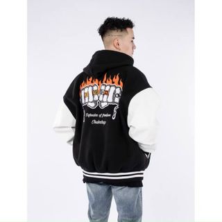 Áo khoác bomber nỉ ngoại logo Đ dày mịn may kỹ đẹp
