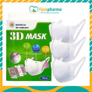 Khẩu trang 3D Mask chính hãng Khánh An ngăn ngừa vi khuẩn khói bụi hiệu quả hộp 10 cái người lớn sỉ thùng giá sỉ