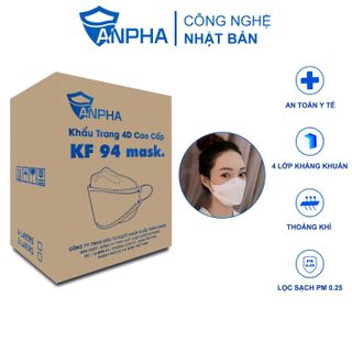THÙNG 300 CÁI KHẨU TRANG KF94 CHÍNH HÃNG ANPHA,4 LỚP DÀY DẶN,THỜI TRANG