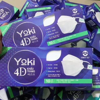 Khẩu trang y tế Yoki 4D Premium 4 lớp hàng công ty - Hộp 10 cái