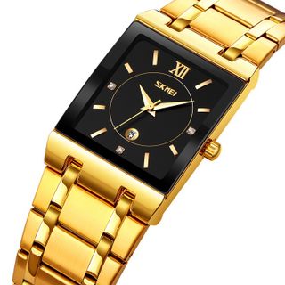 ĐỒNG HỒ NAM DÂY THÉP KHÔNG GỈ SKMEI TREND ĐỒNG HỒ MẶT VUÔNG THỜI TRANG CHO PHÁI MẠNH