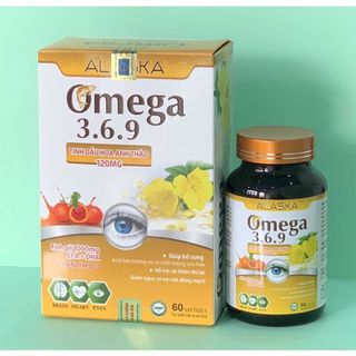 Dầu Cá OMEGA 369 ALASKA Tinh Dầu Hoa Anh Thảo - Hộp 60 viên -Dưỡng chất cho đôi mắt , giảm mỡ máu, ngăn ngừa lão hóa giá sỉ