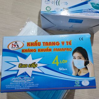 Khẩu trang Famapro 4 lớp hộp 50 cái hàng công ty