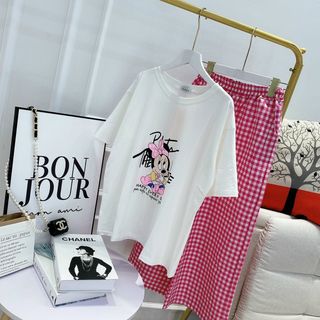 Set bộ Micky quần kẻ siêu cute