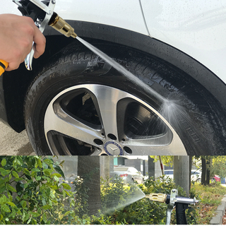 Vòi nước vòi phun nước rửa xe tưới cây tăng áp thông minh + bộ dây bơm nước 15m cao cấp TLG 236498-1 đầu đồng, cút, nối đen(trắng)