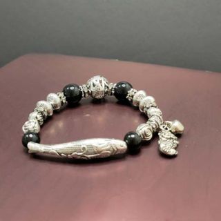 Vòng tay charm đá mắt mèo mix
