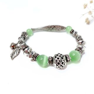 Vòng tay charm đá mắt mèo mix