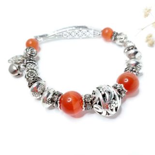 Vòng tay charm đá mắt mèo mix