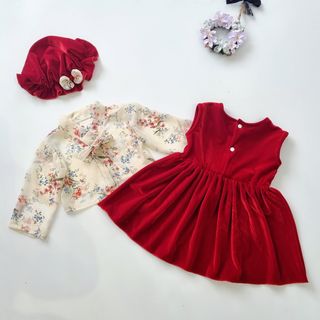 Set 3 món áo kèm váy và nón cực soang chảng dễ thương