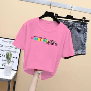 Áo thun nam nữ Freesize oversize giá rẻ in hình chữ Happiness