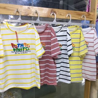 Áo thun nam nữ Freesize oversize giá rẻ áo kẻ sọc