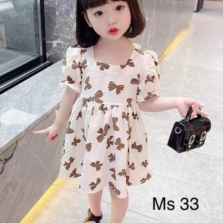 Váy cho bé gái hoạ tiết hình nơ siêu đẹp