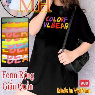 Áo thun nam nữ Freesize oversize giá rẻ in hình chữ Color