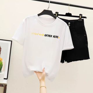 Áo thun nam nữ Freesize oversize giá rẻ in hình chữ nhiều màu