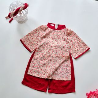 Du xuân rữ rỡ với áo dài voan pháp với hoạ tiết nhí cực sang
