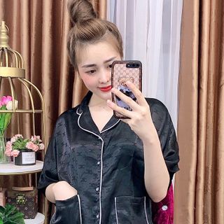 Đồ bộ nữ mặc nhà pijama Gấm cánh dơi 2túi Lửng