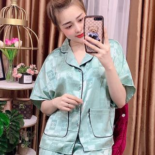 Đồ bộ nữ mặc nhà pijama Gấm cánh dơi 2túi Lửng