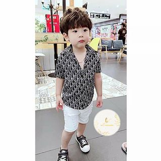 Áo sơmi bé trai size 8-35kg chất lụa 100D mềm mát