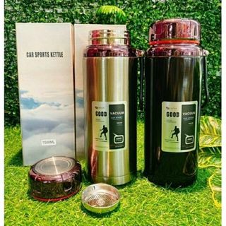 Bình giữ nhiệt nóng lạnh có nắp lọc trà chất liệu Inox 304 không gỉ loại 1500ml
