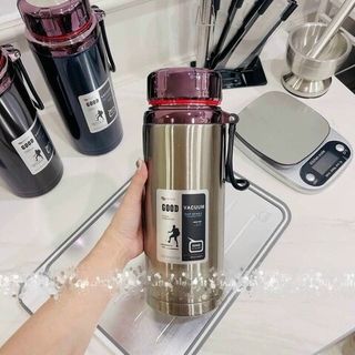 Bình giữ nhiệt nóng lạnh có nắp lọc trà chất liệu Inox 304 không gỉ loại 1500ml