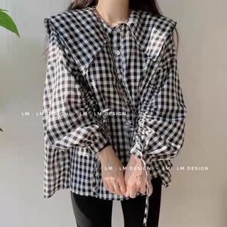 Áo somi kiểu caro rút tay
