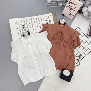 Áo kiểu somi bèo to tay ngắn