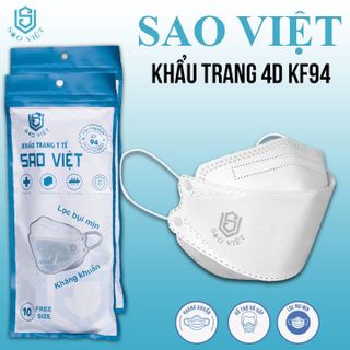 Khẩu Trang 4D KF94 SAO VIỆT Chống Bụi Mịn Và Kháng Khuẩn