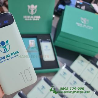 Pin Sạc Dự Phòng LED DISPLAY W161 10000mAh in logo Doanh nghiệp