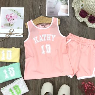 Bộ ba lỗ thể thao bé gái, vải cotton 4 chiều in và viền cực đẹp.
