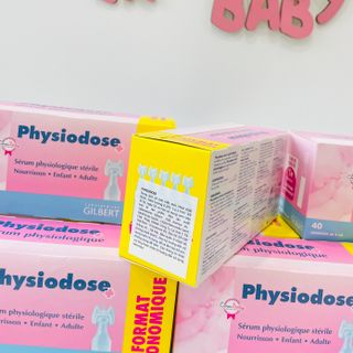 Nước muối sinh lý Physiodose Pháp chính hãng, 40 ống 5ml date 09/2023
