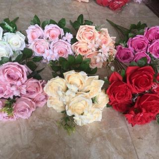 Cành Hoa Hồng - Hoa Vải Lụa giá sỉ