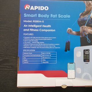 Cân sức khỏe thông minh Rapido RSB04-S kết nối bluetooth, đặc biệt đo được nhịp tim và 15 chỉ số cơ thể