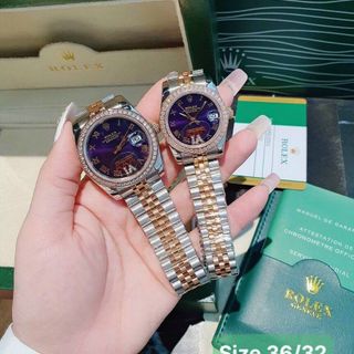 ĐỒNG HỒ ROLEXX CƠ COUPLE CAO CẤP VIỀN ĐÁ