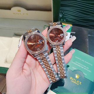 ĐỒNG HỒ ROLEXX CƠ COUPLE CAO CẤP VIỀN ĐÁ