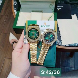 ĐỒNG HỒ ROLEXX CƠ COUPLE CAO CẤP VIỀN ĐÁ