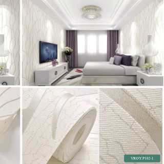 SIÊU HOT Giấy dán tường Hiện đại, vân dọc cách điệu. Dùng keo sữa hoặc keo xịt tiện lợi (10M X 53CM)