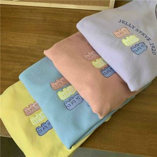 Áo sweater tay phồng in nổi jelly bao rẻ bao đẹp