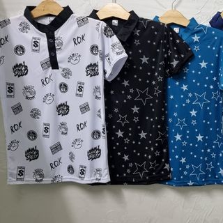 Áo thun Cổ trụ HỌA tiết cotton giá sỉ